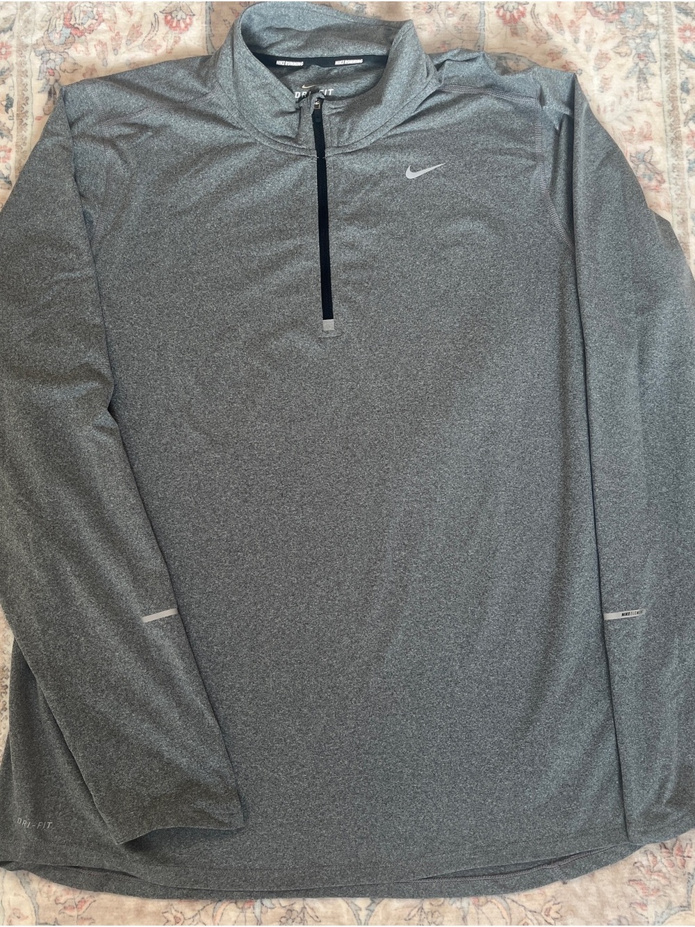 Nike Men's Heather Gray Dri-FIT Quarter-Zip Performance Top